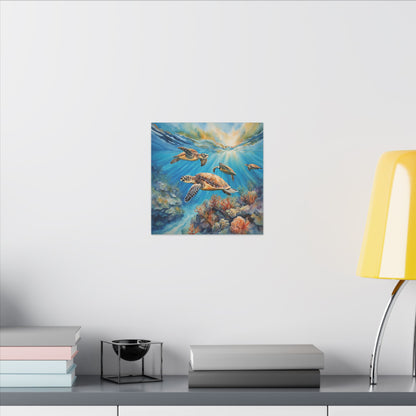 Matte Wall Canvas - Sea Turtles - Neptune's Nursery Collection