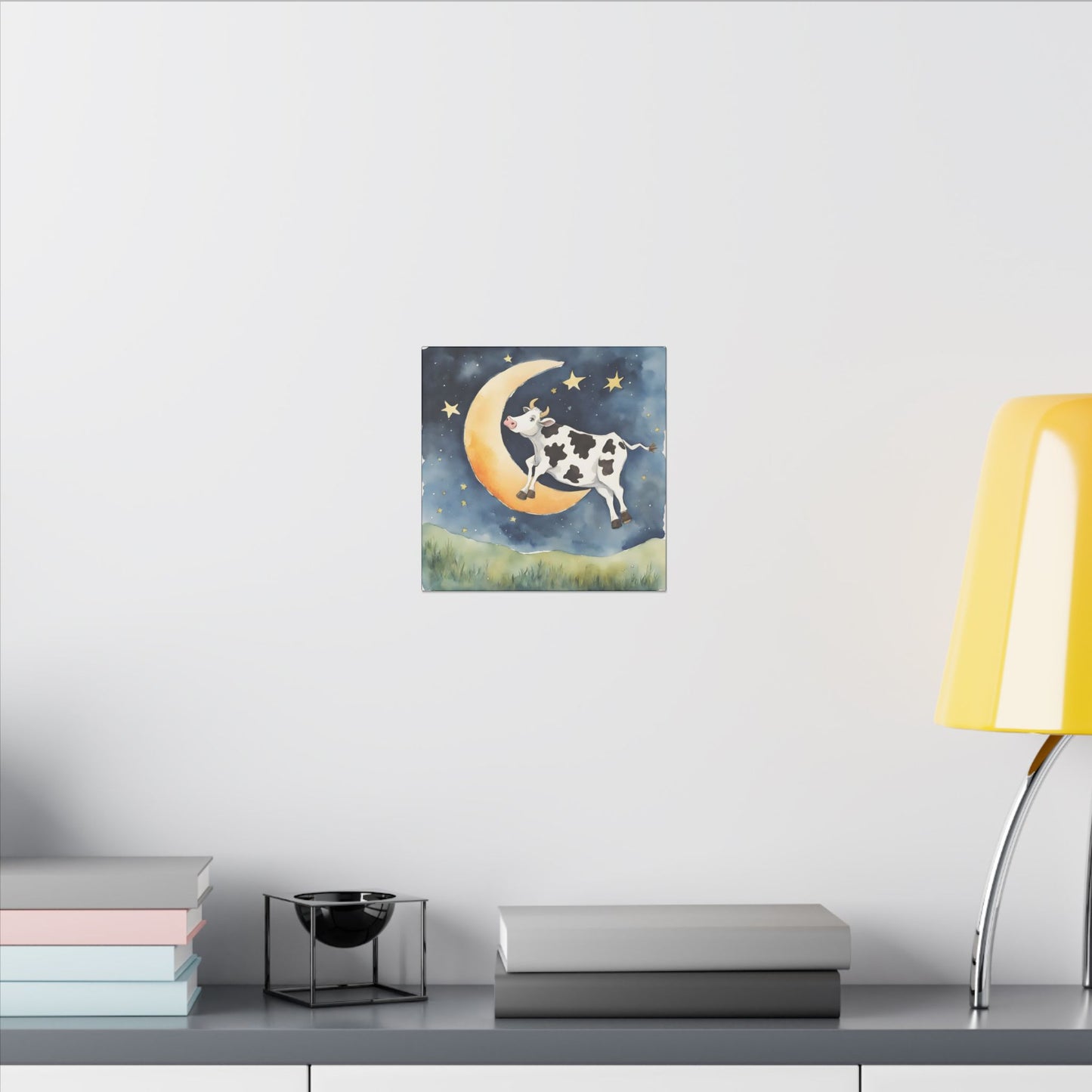 Matte Wall Canvas - Cow Jumped Over the Moon - Nursery Rhymes Collection