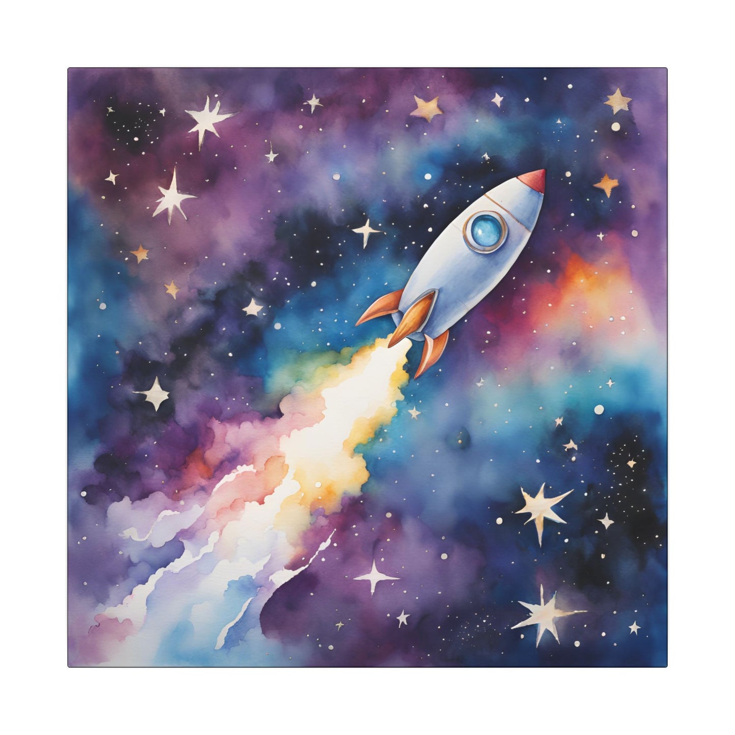 Matte Wall Canvas - Rocket Ship - Beyond the Stars Collection