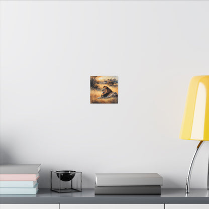 Matte Wall Canvas - Lion Sunrise - African Safari Collection