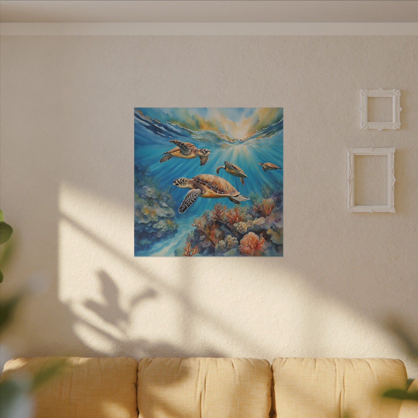 Matte Wall Canvas - Sea Turtles - Neptune's Nursery Collection