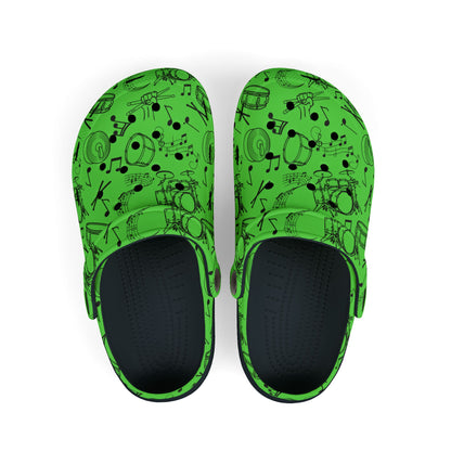 Kid's Foam Clogs - Drums - Screamin' Green
