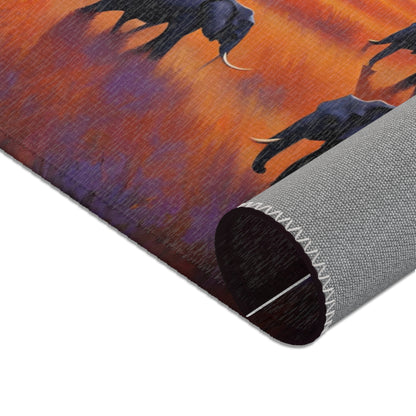 Area Rug - Elephants Grazing - African Safari Collection