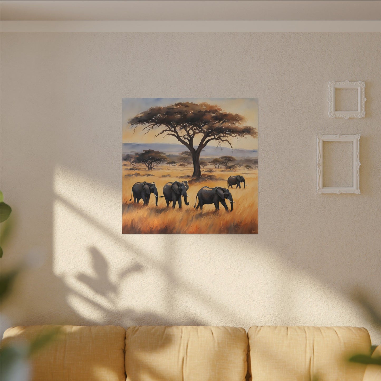 Matte Wall Canvas - Elephants - African Safari Collection
