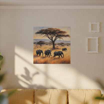 Matte Wall Canvas - Elephants - African Safari Collection