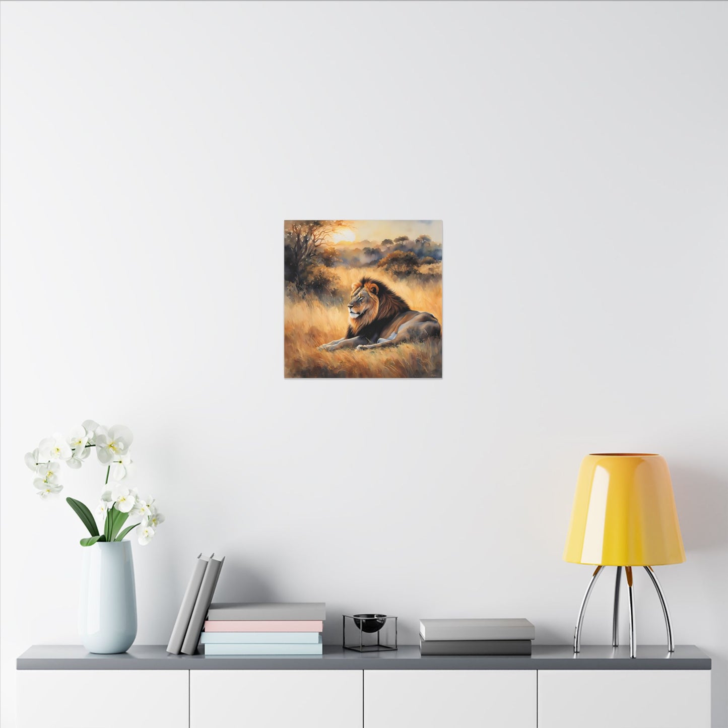 Matte Wall Canvas - Lion Sunrise - African Safari Collection