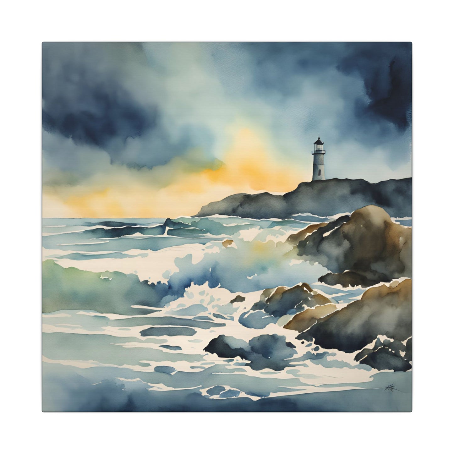 Matte Wall Canvas - Lighthouse - Neptune's Nursery Collection