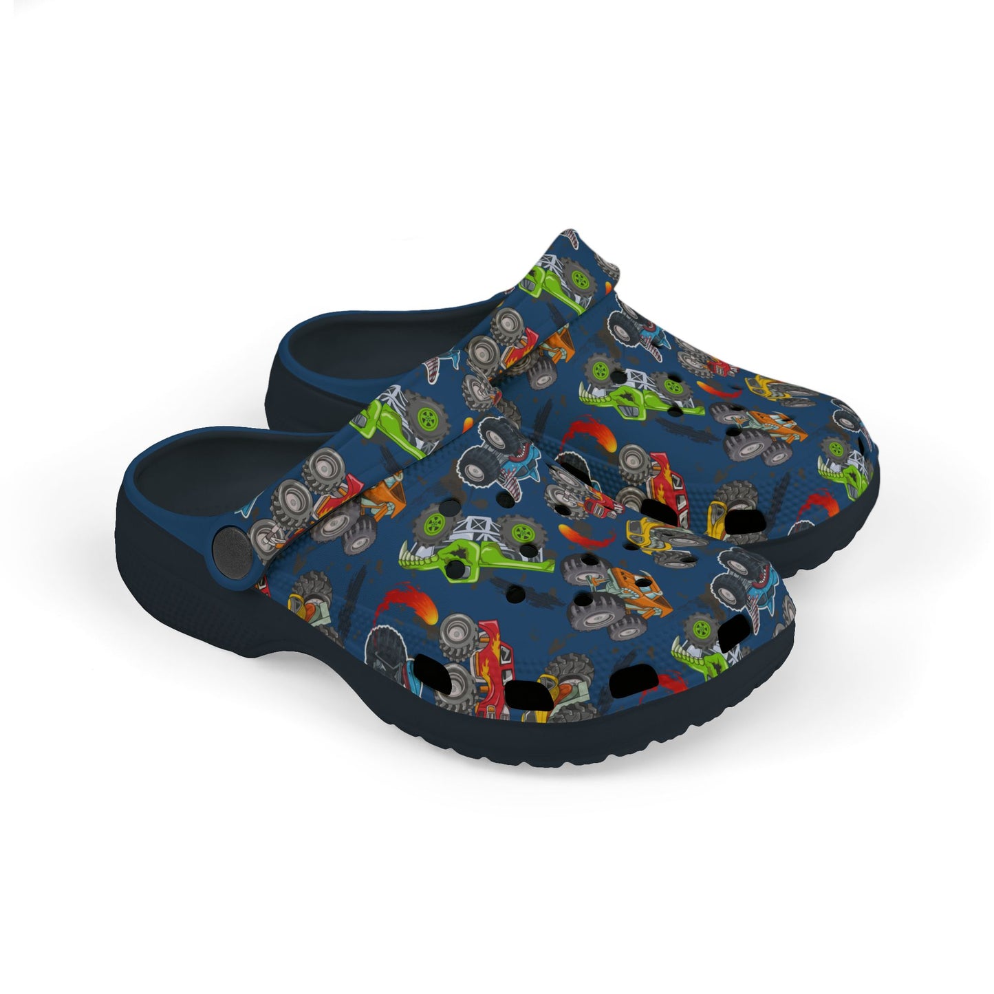 Kid's Foam Clogs - Monster Trucks - Denim