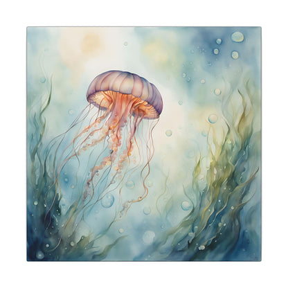 Matte Wall Canvas - Jellyfish - Neptune's Nursery Collection