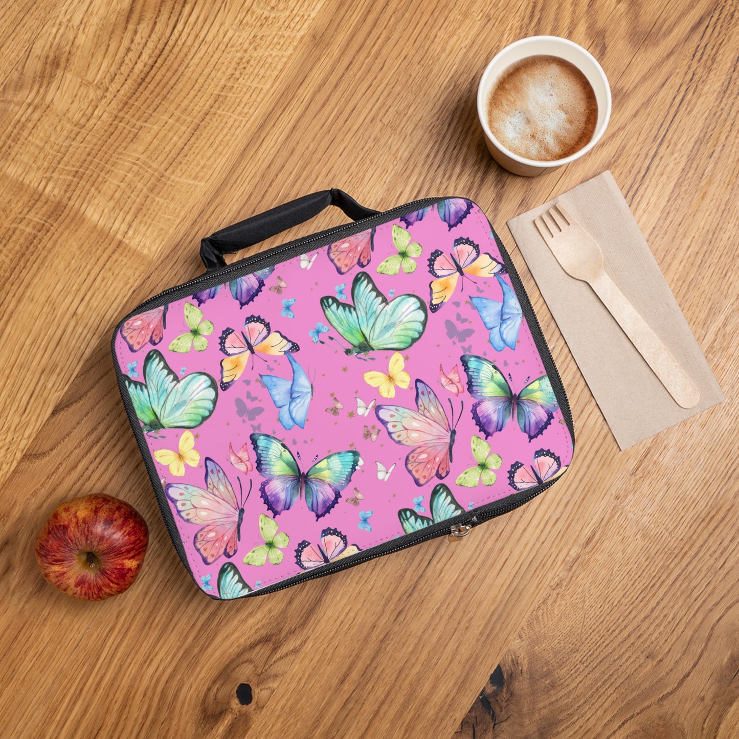 Lunch Bag - Butterflies - Bubblegum