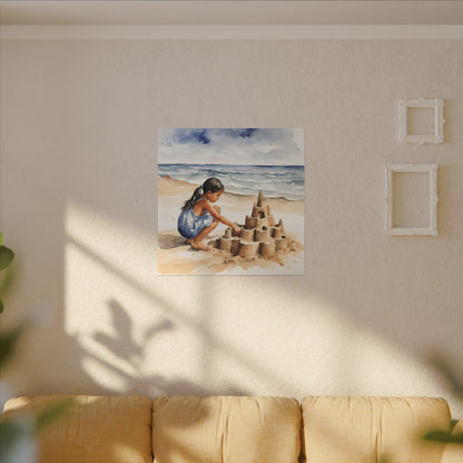 Matte Wall Canvas - Sand Castle - Neptune's Nursery Collection