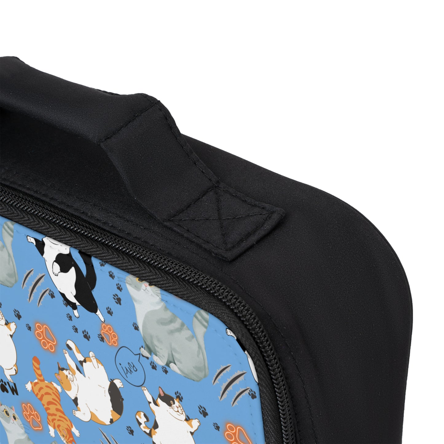 Lunch Bag - Fat Cat - Light Blue