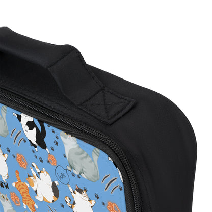 Lunch Bag - Fat Cat - Light Blue