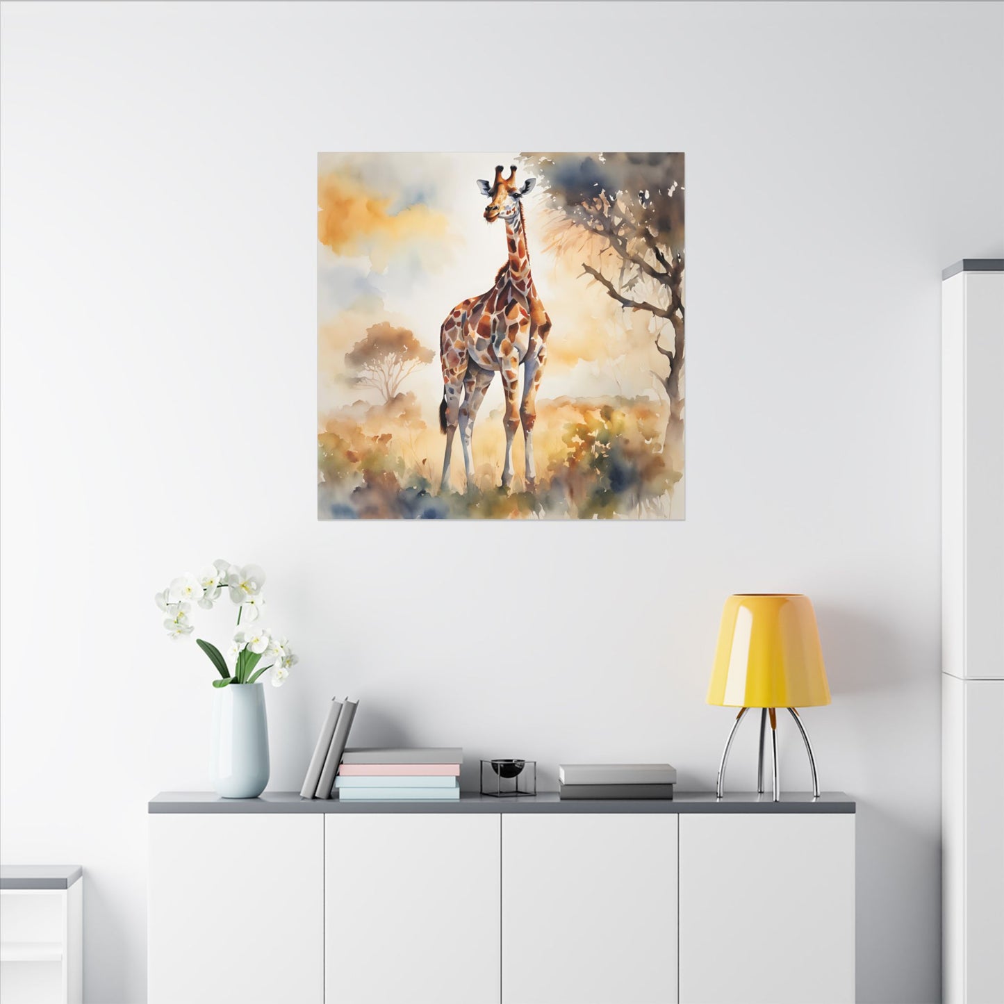 Matte Wall Canvas - Giraffe - African Safari Collection
