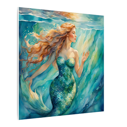 Matte Wall Canvas - Golden Mermaid - Neptune's Nursery Collection