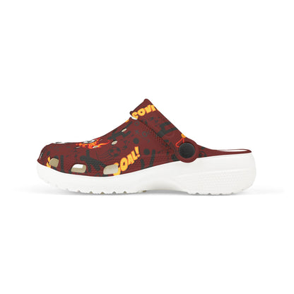 Kid's Foam Clogs - Soccer - Maroon