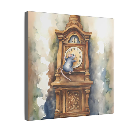 Matte Wall Canvas - Hickory Dickery Dock - Nursery Rhymes Collection