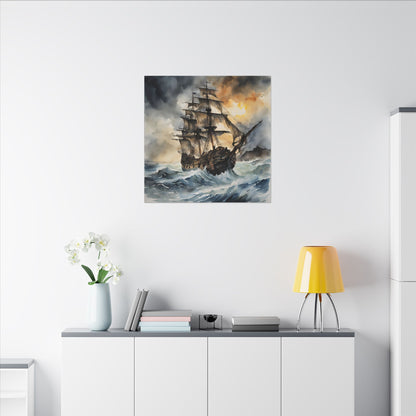 Matte Wall Canvas - Pirate Ship - Neptune's Nursery Collection