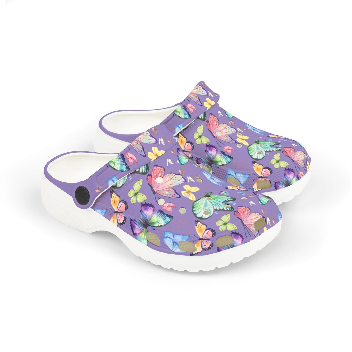 Kid's Foam Clogs - Butterflies - Lavender