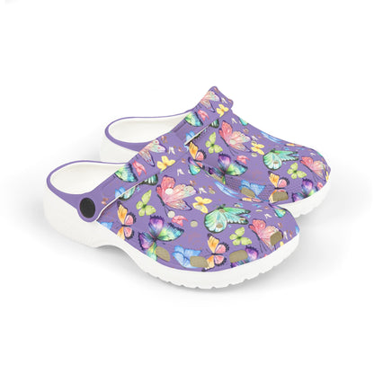Kid's Foam Clogs - Butterflies - Lavender