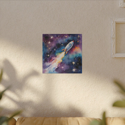 Matte Wall Canvas - Rocket Ship - Beyond the Stars Collection