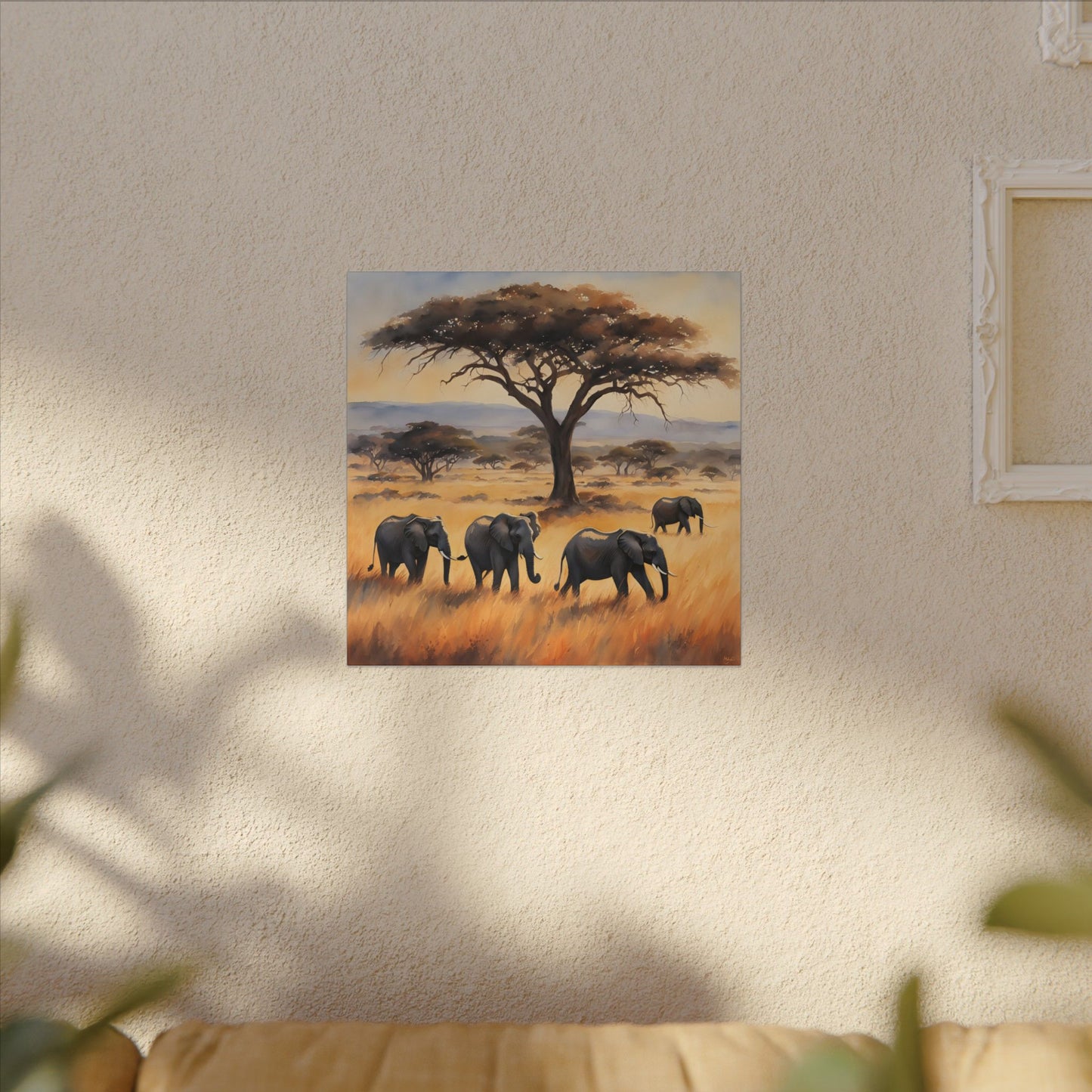Matte Wall Canvas - Elephants - African Safari Collection
