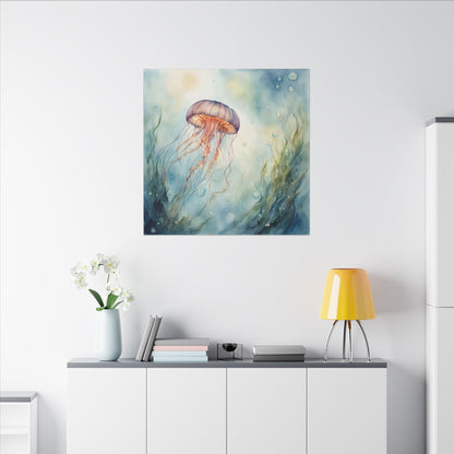 Matte Wall Canvas - Jellyfish - Neptune's Nursery Collection