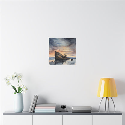 Matte Wall Canvas - Shipwreck - Neptune's Nursery Collection