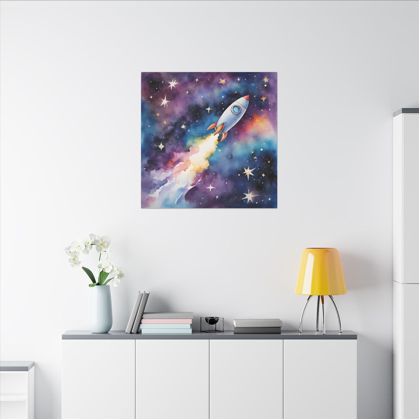 Matte Wall Canvas - Rocket Ship - Beyond the Stars Collection