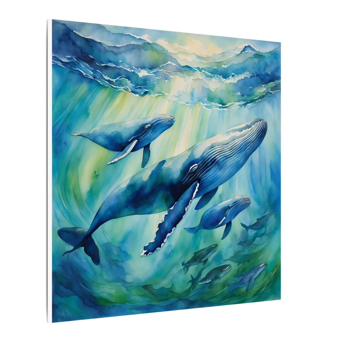 Matte Wall Canvas - Humpback Whales - Neptune's Nursery Collection
