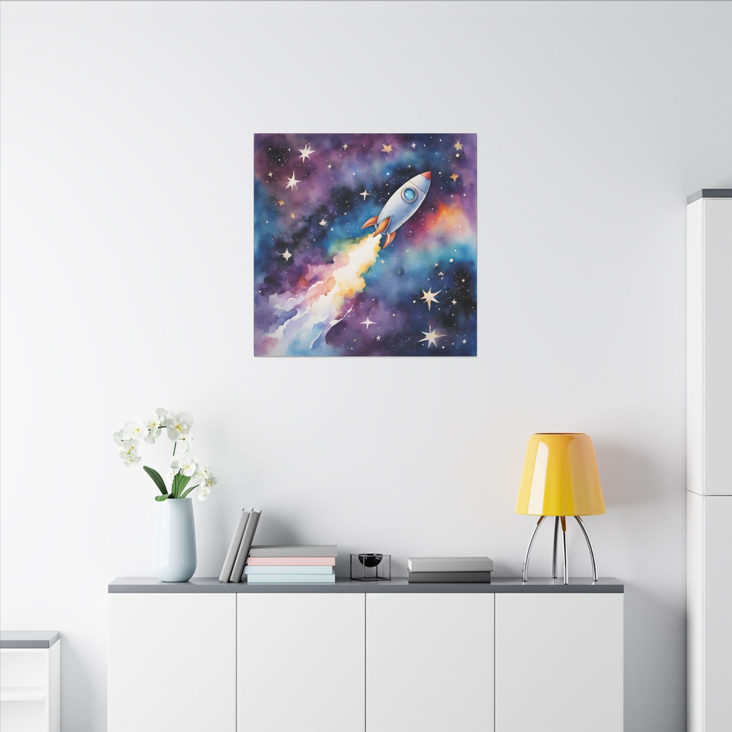 Matte Wall Canvas - Rocket Ship - Beyond the Stars Collection