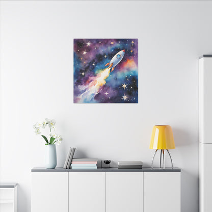 Matte Wall Canvas - Rocket Ship - Beyond the Stars Collection
