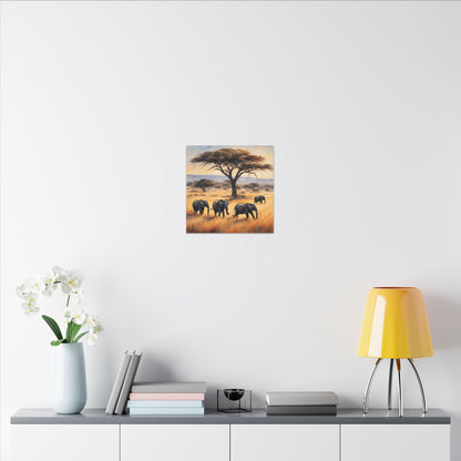 Matte Wall Canvas - Elephants - African Safari Collection