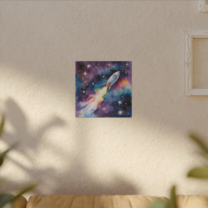 Matte Wall Canvas - Rocket Ship - Beyond the Stars Collection