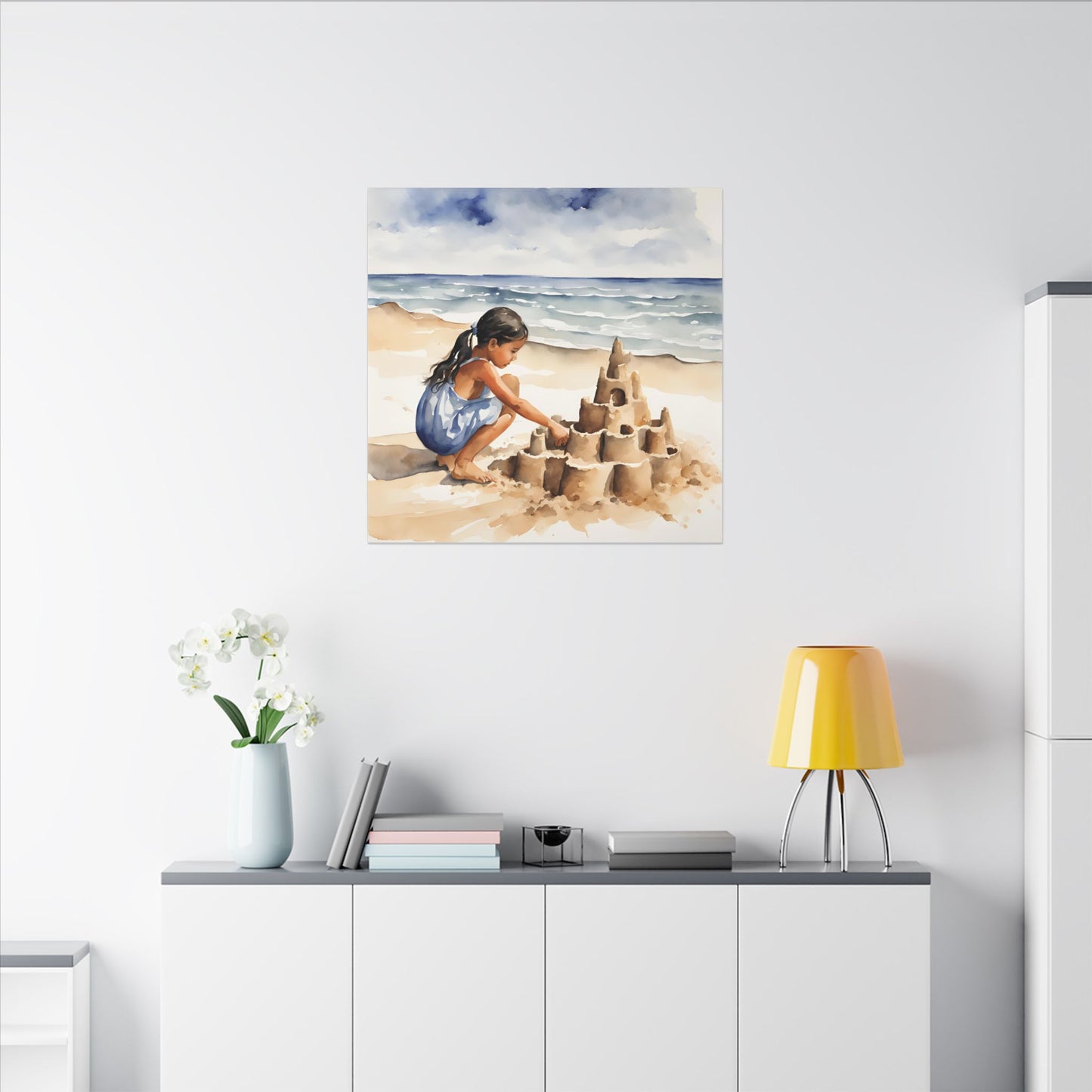 Matte Wall Canvas - Sand Castle - Neptune's Nursery Collection