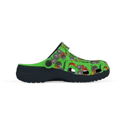 Kid's Foam Clogs - Monster Trucks - Screamin' Green