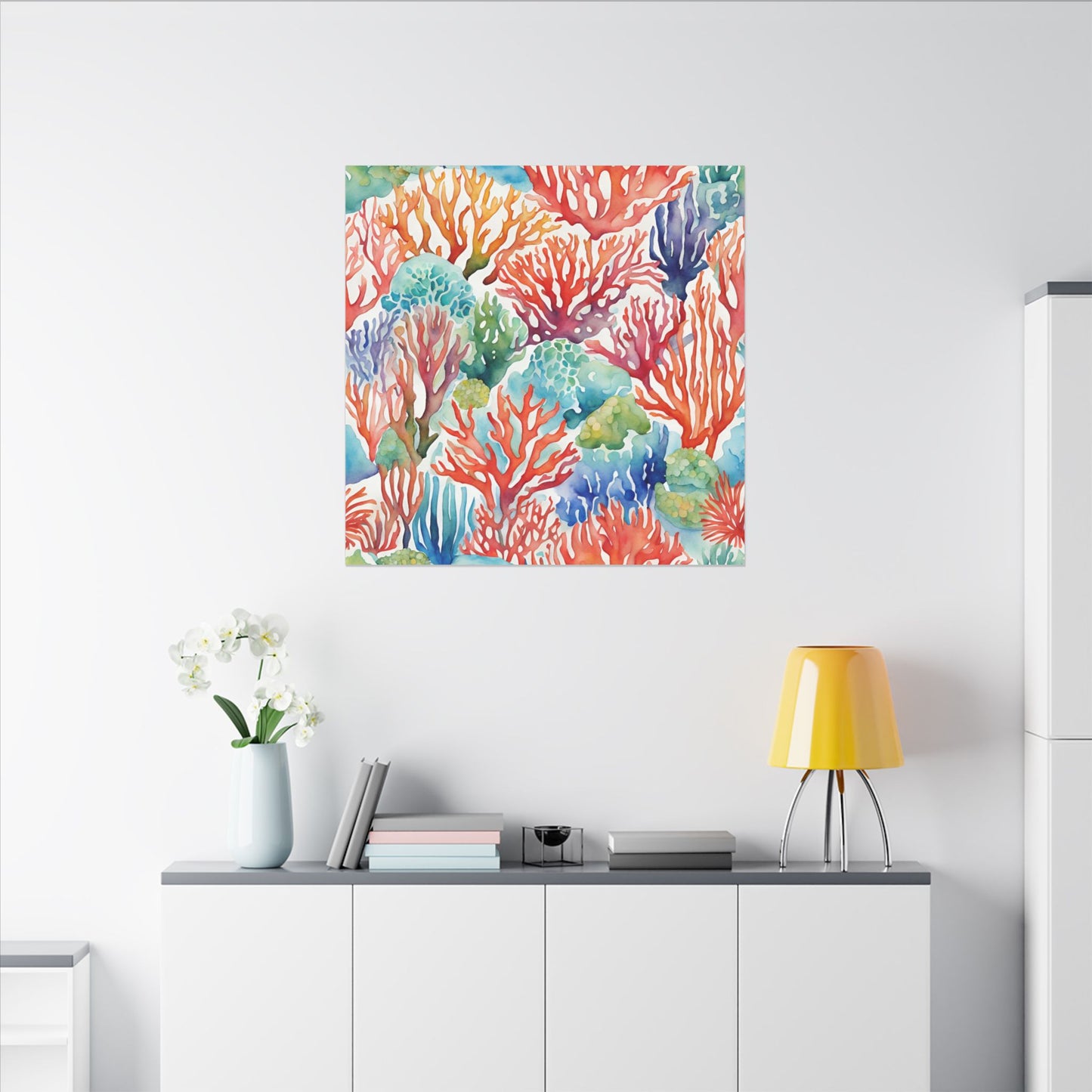 Matte Wall Canvas - Coral - Neptune's Nursery Collection