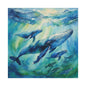 Matte Wall Canvas - Humpback Whales - Neptune's Nursery Collection