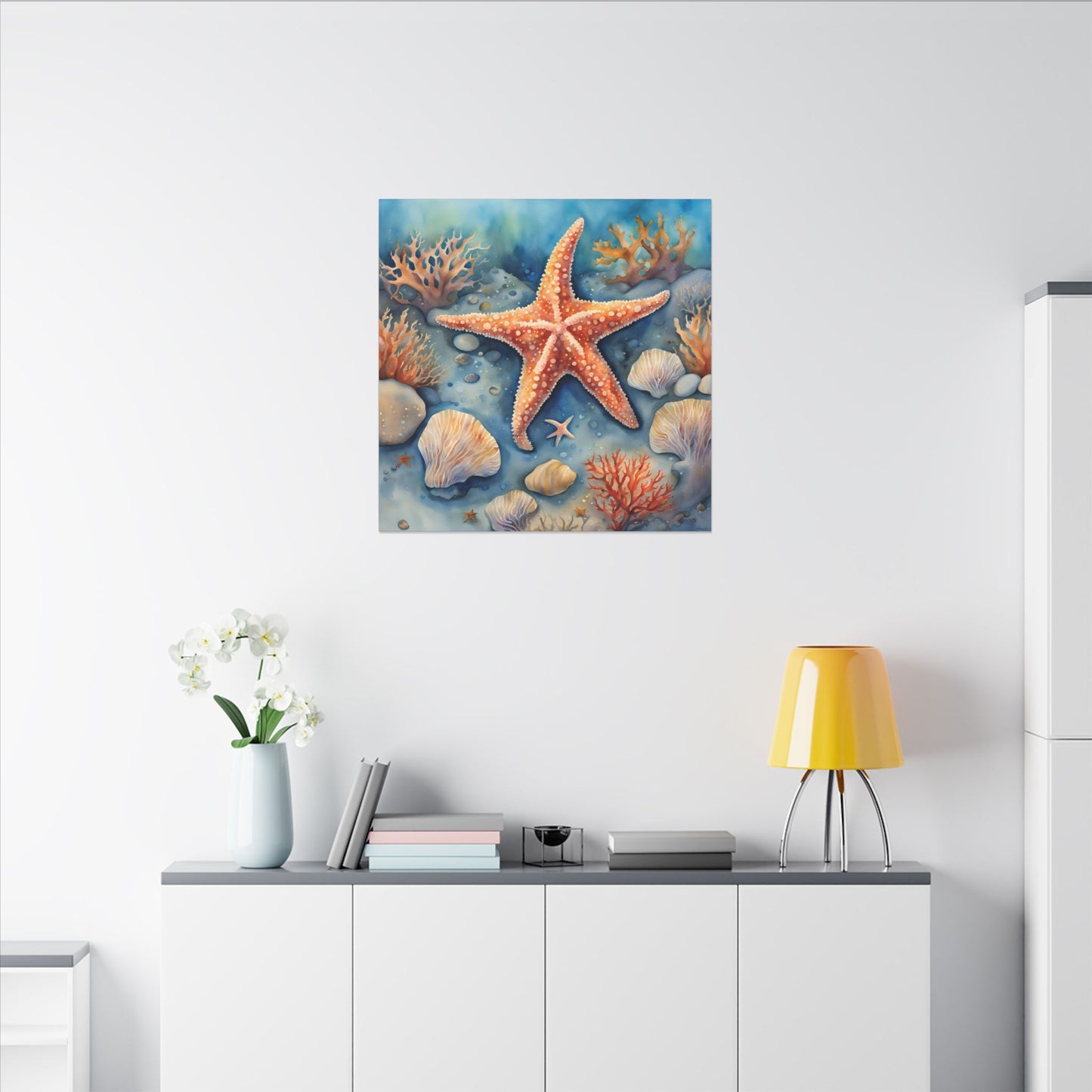 Matte Wall Canvas - Starfish - Neptune's Nursery Collection