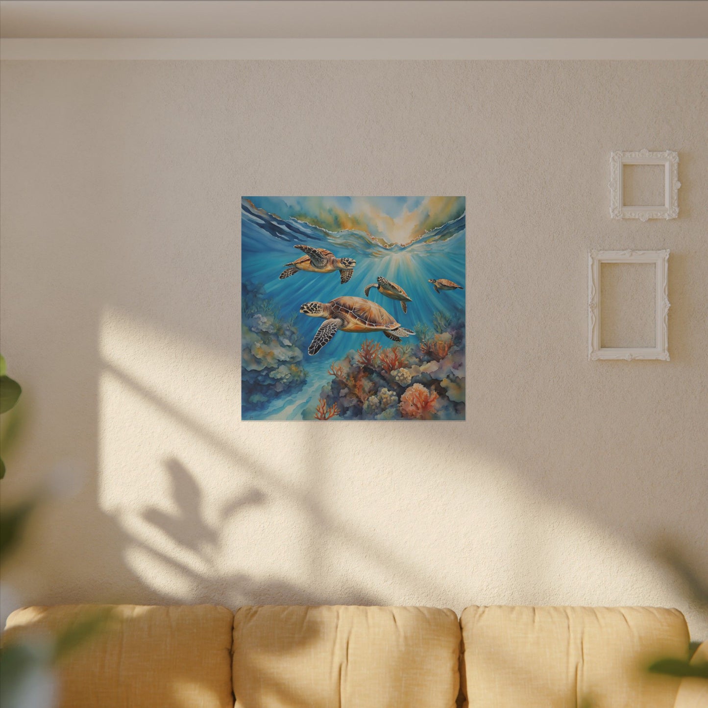 Matte Wall Canvas - Sea Turtles - Neptune's Nursery Collection