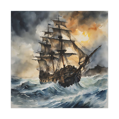 Matte Wall Canvas - Pirate Ship - Neptune's Nursery Collection