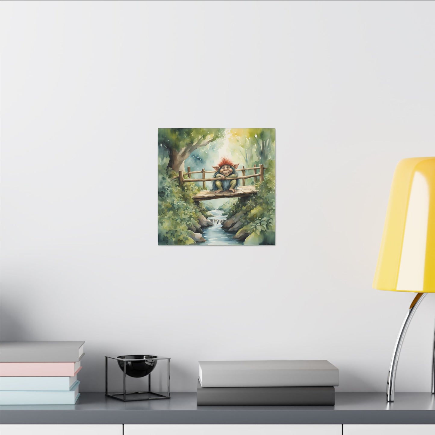 Matte Wall Canvas - Troll on the Bridge - Storybook Dreams Collection