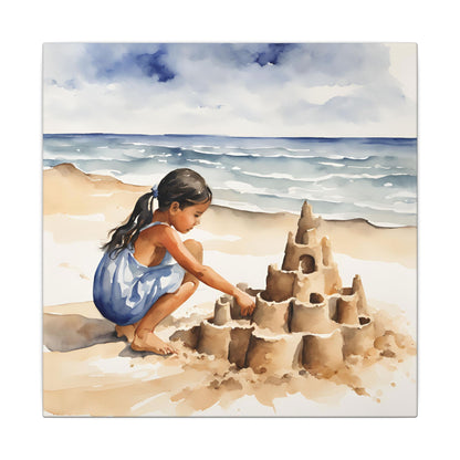 Matte Wall Canvas - Sand Castle - Neptune's Nursery Collection