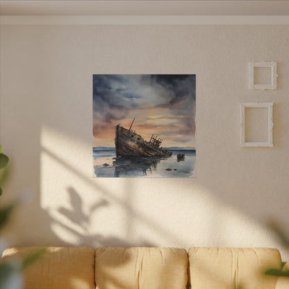 Matte Wall Canvas - Shipwreck - Neptune's Nursery Collection
