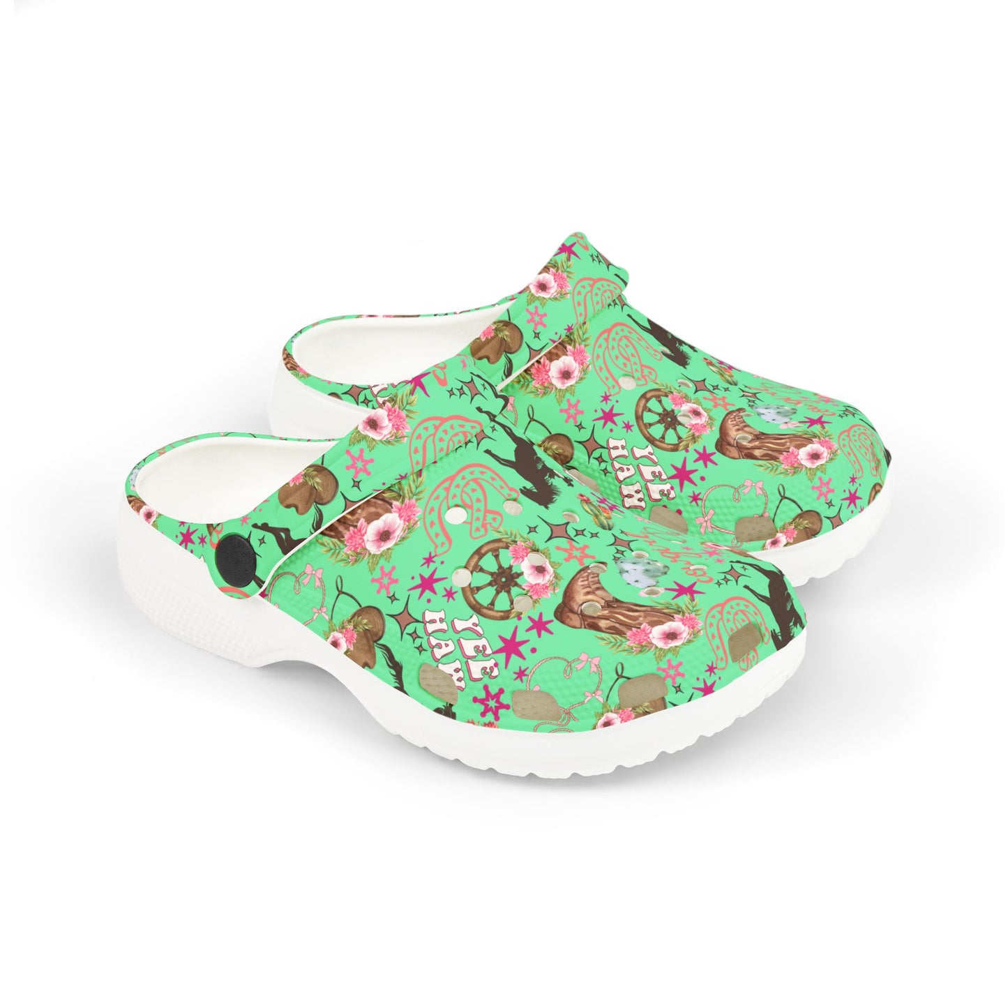 Kid's Foam Clogs - Cowgirl - Mint Green
