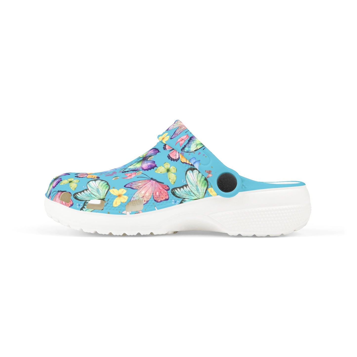Kid's Foam Clogs - Butterflies - Light Blue