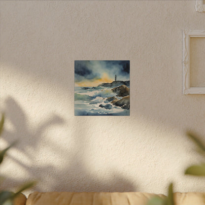 Matte Wall Canvas - Lighthouse - Neptune's Nursery Collection