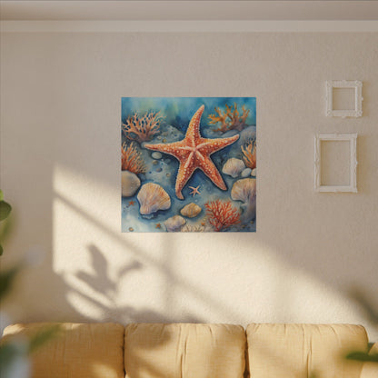 Matte Wall Canvas - Starfish - Neptune's Nursery Collection
