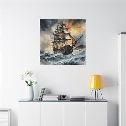 Matte Wall Canvas - Pirate Ship - Neptune's Nursery Collection