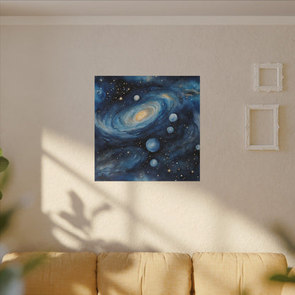 Matte Wall Canvas - Blue Galaxy - Beyond the Stars Collection